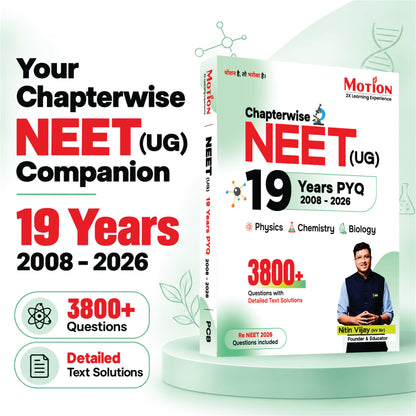 Motion Chapterwise NEET (UG) 19 Years PYQ 2008-2026 | 3800+ Questions with Detailed Text Solutions | Physics, Chemistry & Biology | Re-NEET 2026 Questions Included