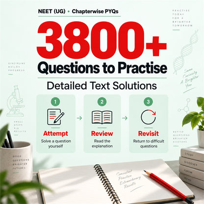 Motion Chapterwise NEET (UG) 19 Years PYQ 2008-2026 | 3800+ Questions with Detailed Text Solutions | Physics, Chemistry & Biology | Re-NEET 2026 Questions Included