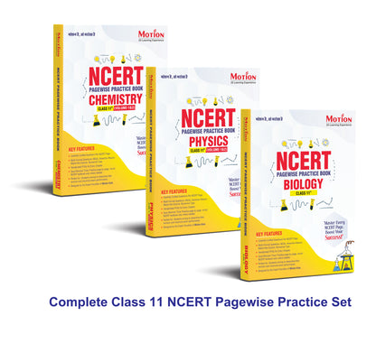 Motion NCERT Pagewise Practice Book Physics , Chemistry & Biology Class 11 for 2026-27 Exams | NCERT-Based Pagewise Questions, MCQs, Assertion-Reason, Match the Column, Chapterwise PYQs & Infographics | For NEET, JEE & CBSE Board Preparation