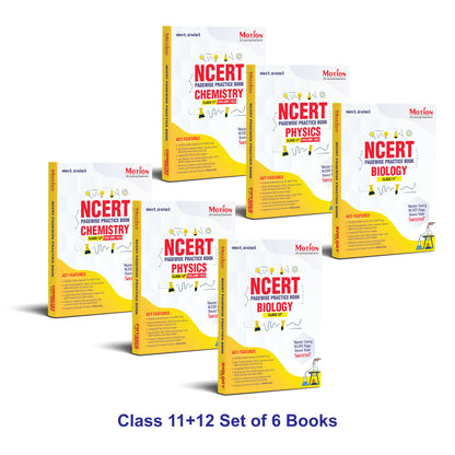 Motion NCERT Pagewise Practice Book Physics , Chemistry & Biology Class 11&12 for 2026-27 Exams | NCERT-Based Pagewise Questions, MCQs, Assertion-Reason, Match the Column, Chapterwise PYQs & Infographics | For NEET, JEE & CBSE Board Preparation