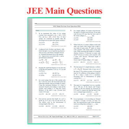 Chaperwise PYQs of JEE Main and Advanced 2026